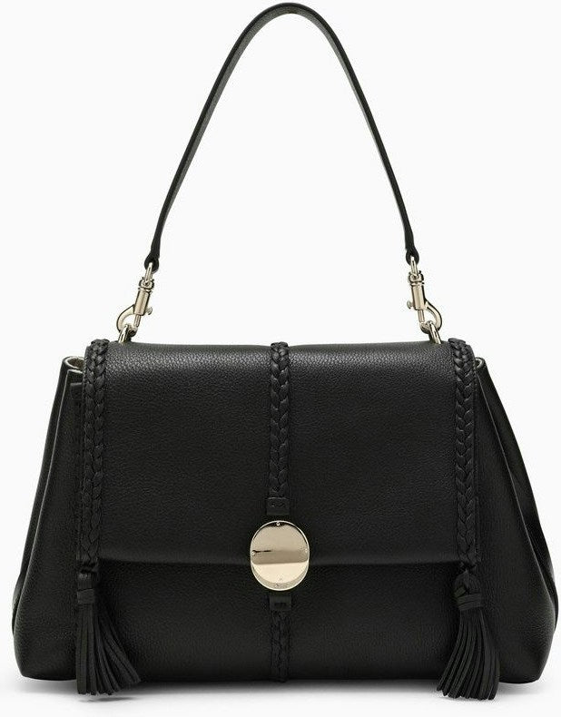 PENELOPE BLACK LEATHER SHOULDER BAG