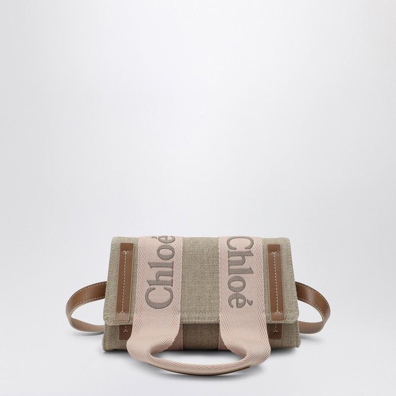 WOODY BEIGE/PINK CANVAS WAIST BAG