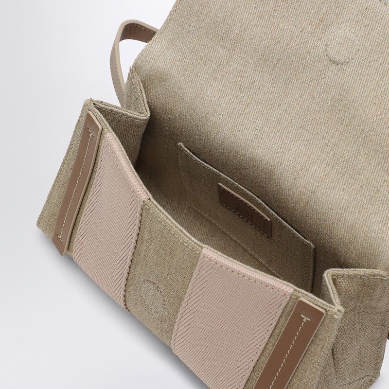 WOODY BEIGE/PINK CANVAS WAIST BAG