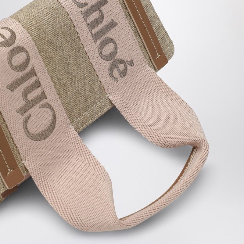WOODY BEIGE/PINK CANVAS WAIST BAG