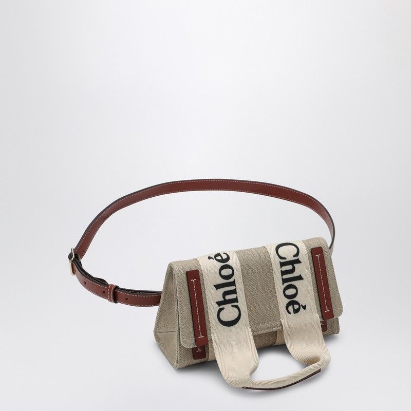 WOODY BEIGE/BROWN CANVAS WAIST BAG