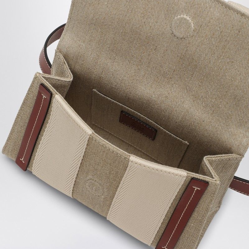 WOODY BEIGE/BROWN CANVAS WAIST BAG