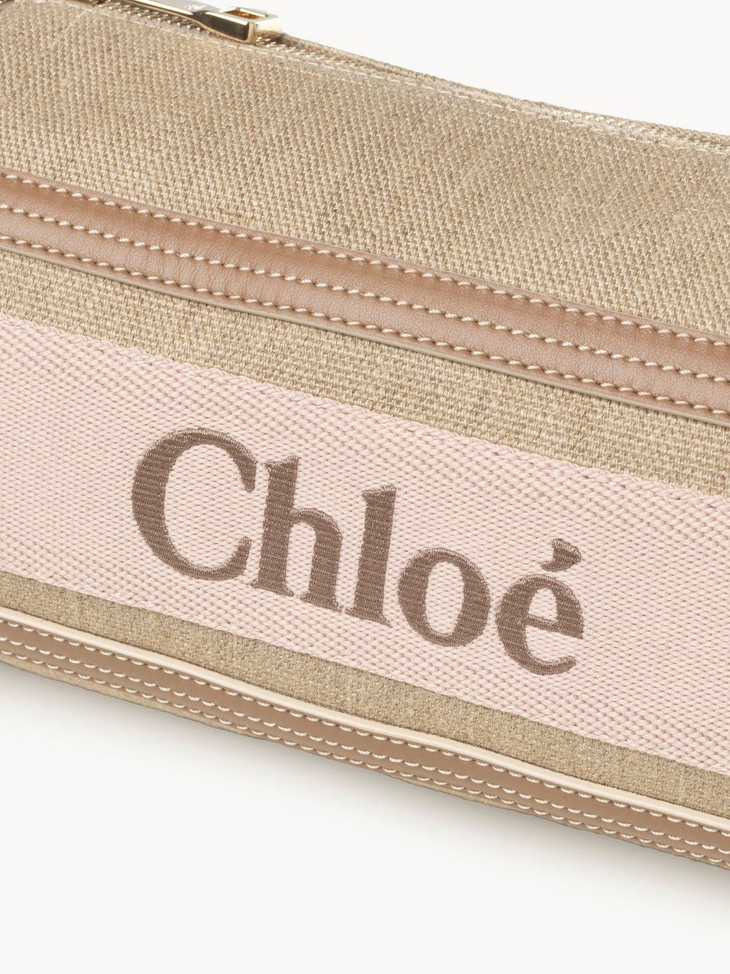 BEIGE WOODY TUBULAR SHOULDER BAG