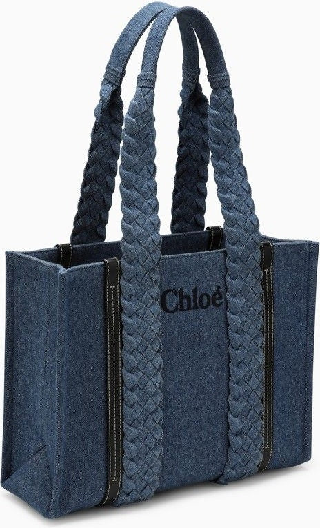 Woody Denim Small Tote Bag