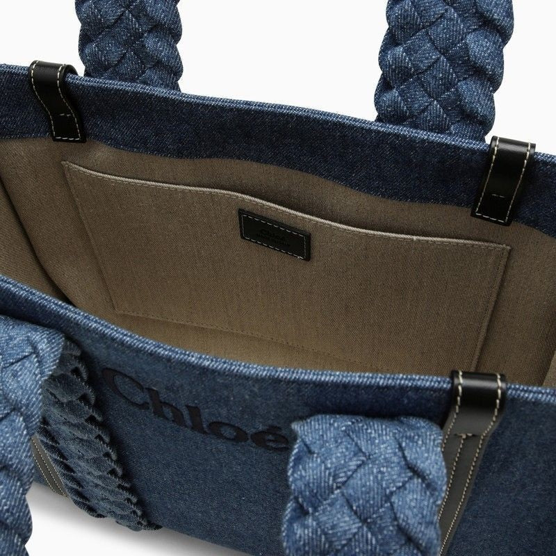Woody Denim Small Tote Bag