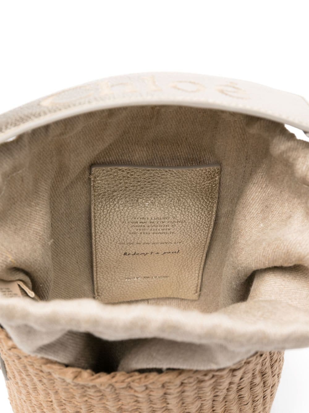 WOODY SMALL RAFFIA BUCKET BAG