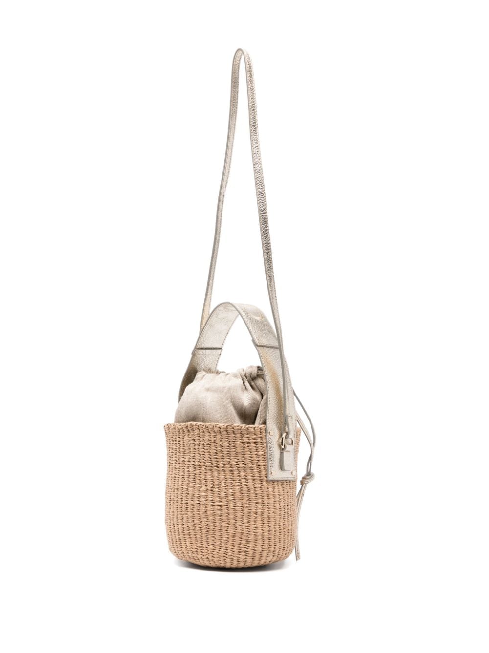 WOODY SMALL RAFFIA BUCKET BAG