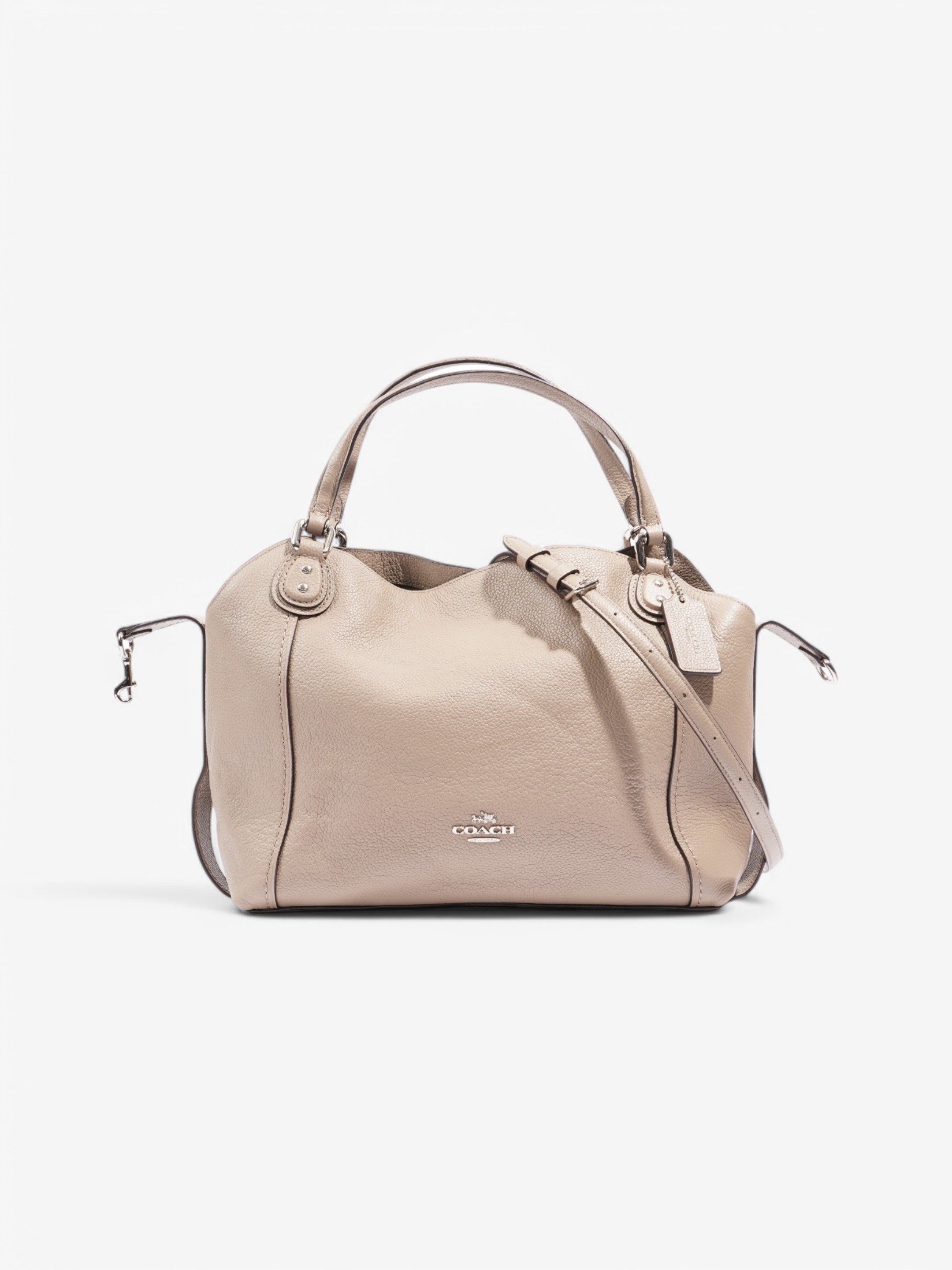 Coach Shoulder Bag Beige Leather One SIze