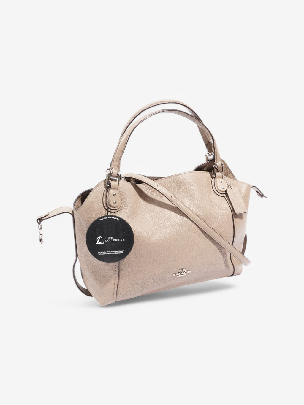 Coach Shoulder Bag Beige Leather One SIze