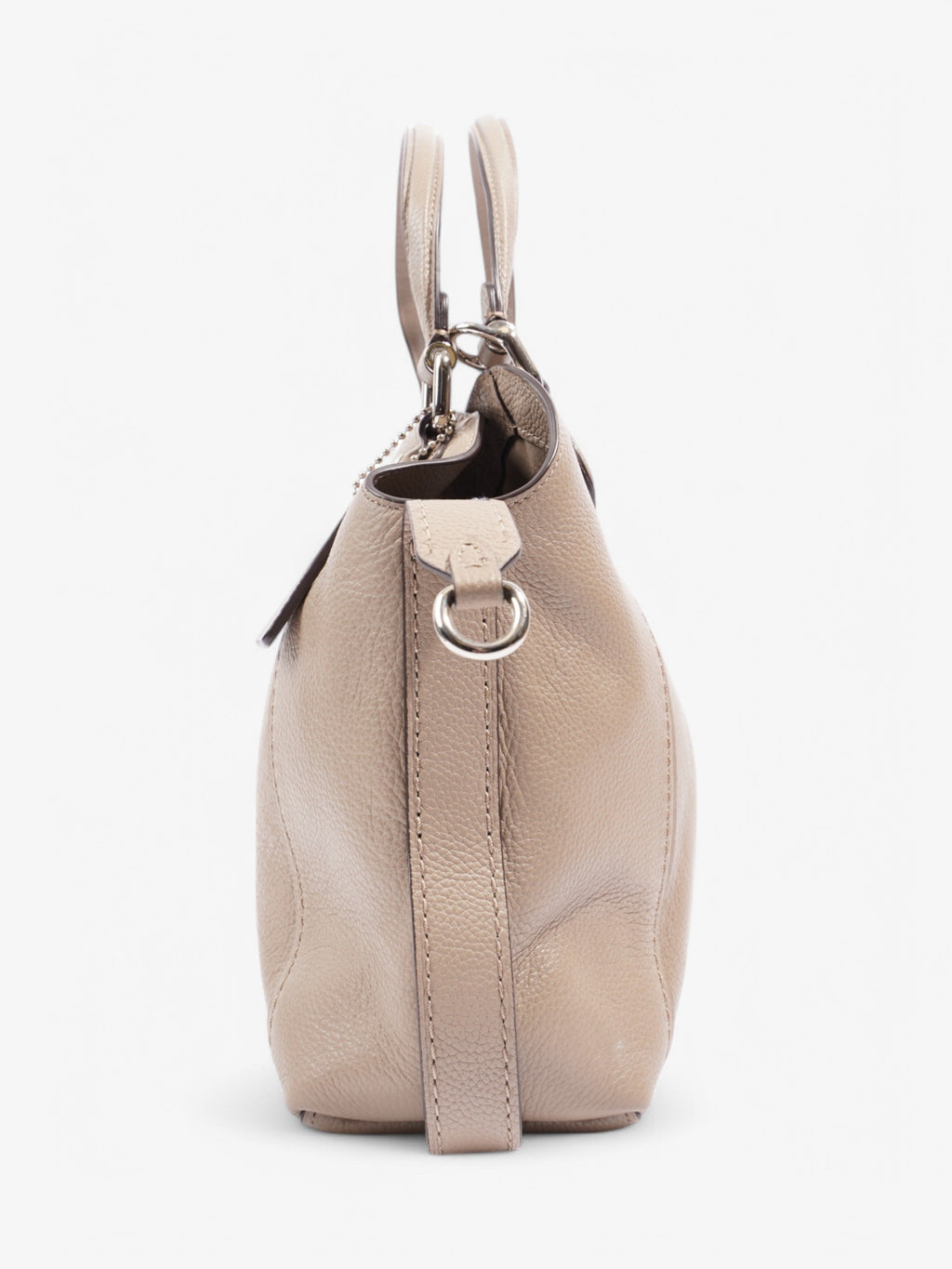 Coach Shoulder Bag Beige Leather One SIze