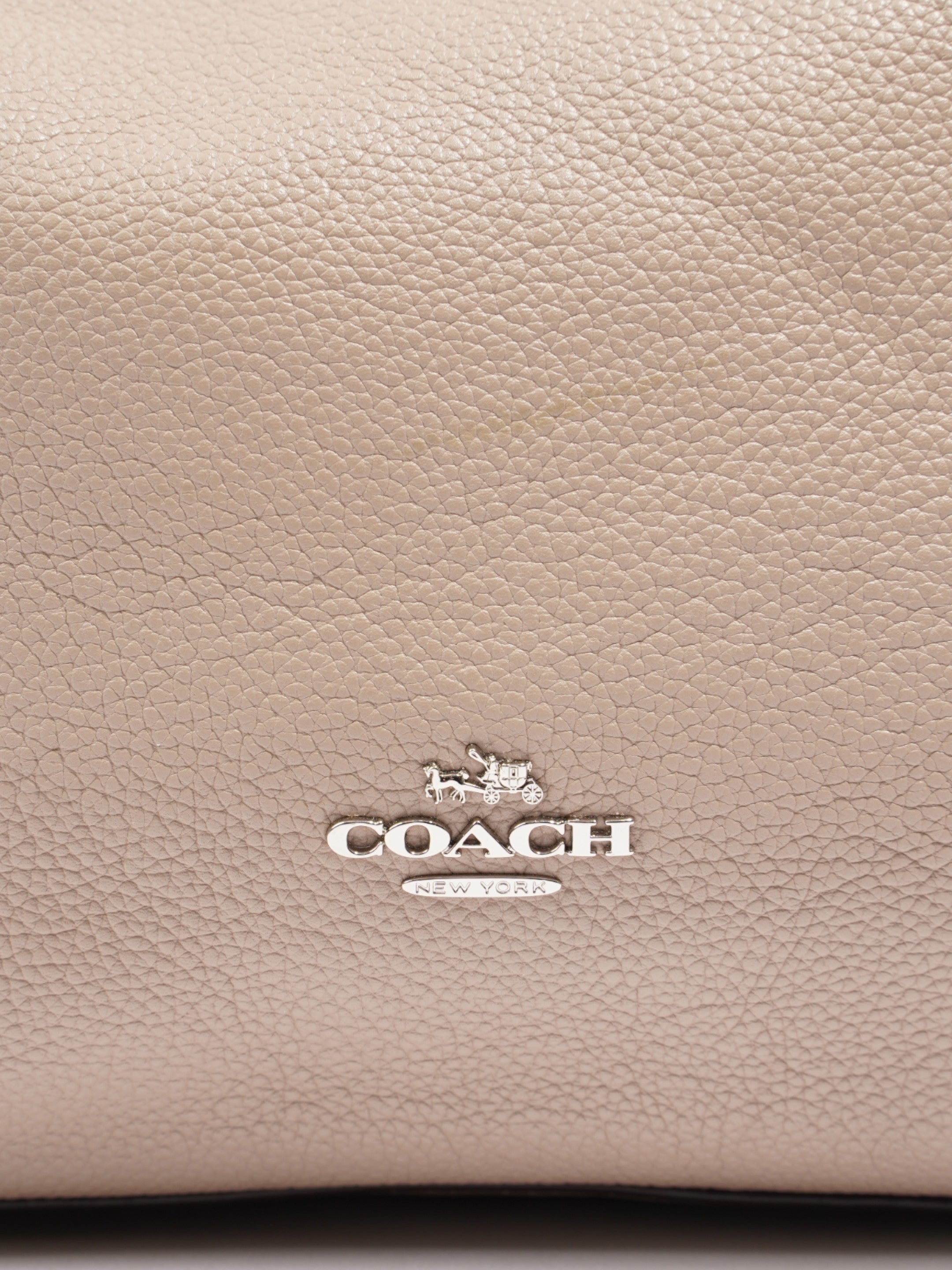 Coach Shoulder Bag Beige Leather One SIze