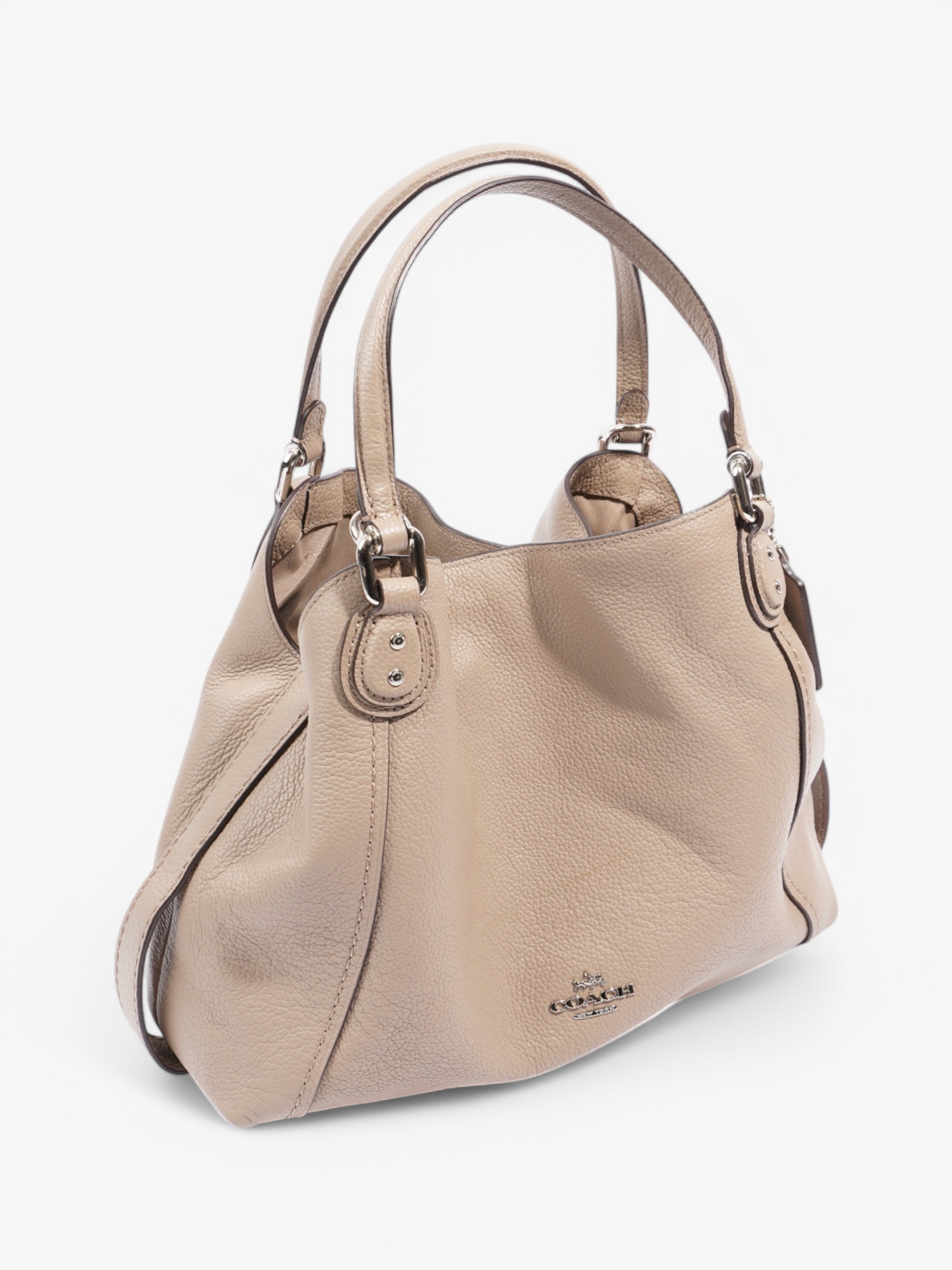 Coach Shoulder Bag Beige Leather One SIze