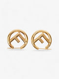 Fendi F is for Fendi Earrings Gold Base Metal