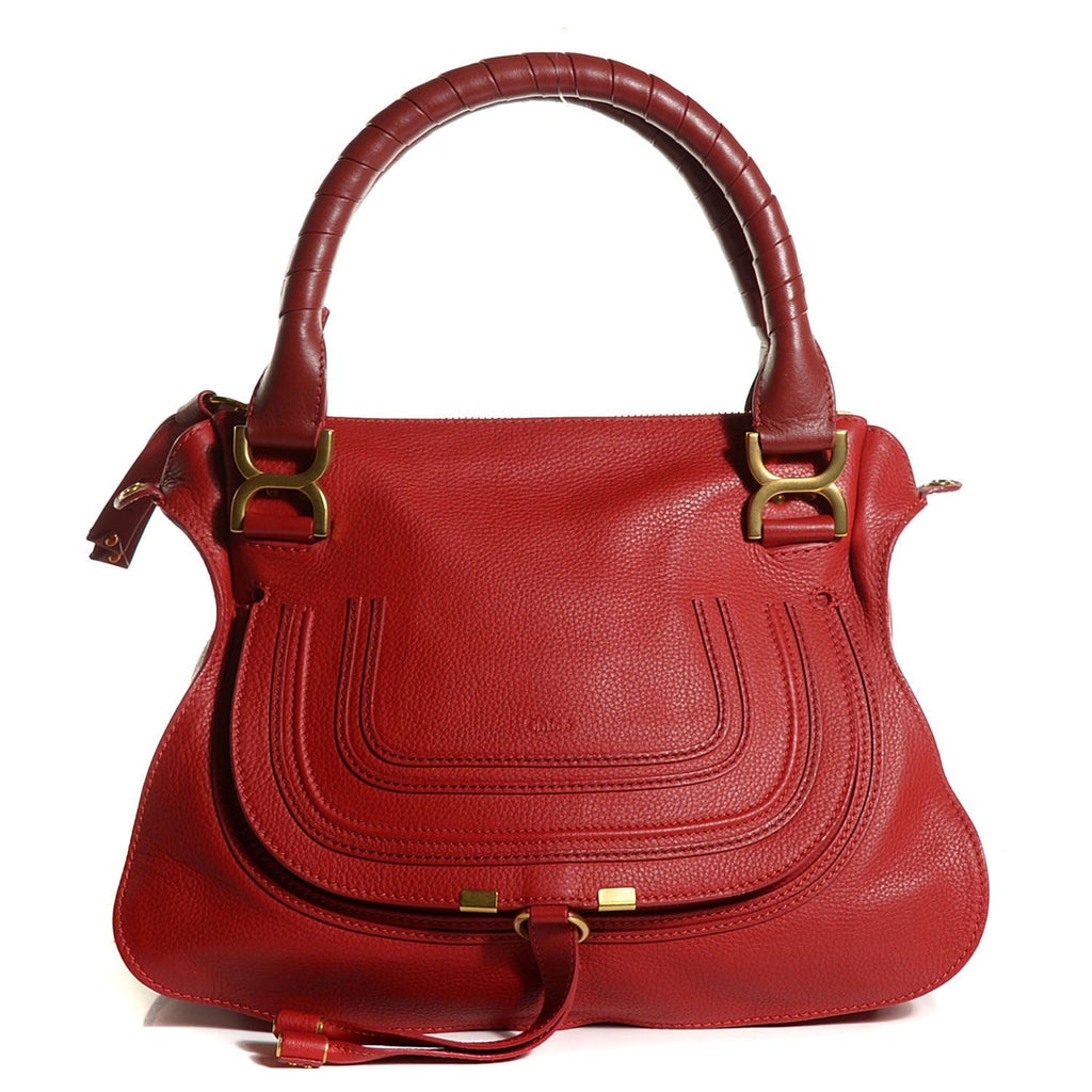 CHLOÉ CALFSKIN LEATHER MEDIUM MARCIE SATCHEL BAG