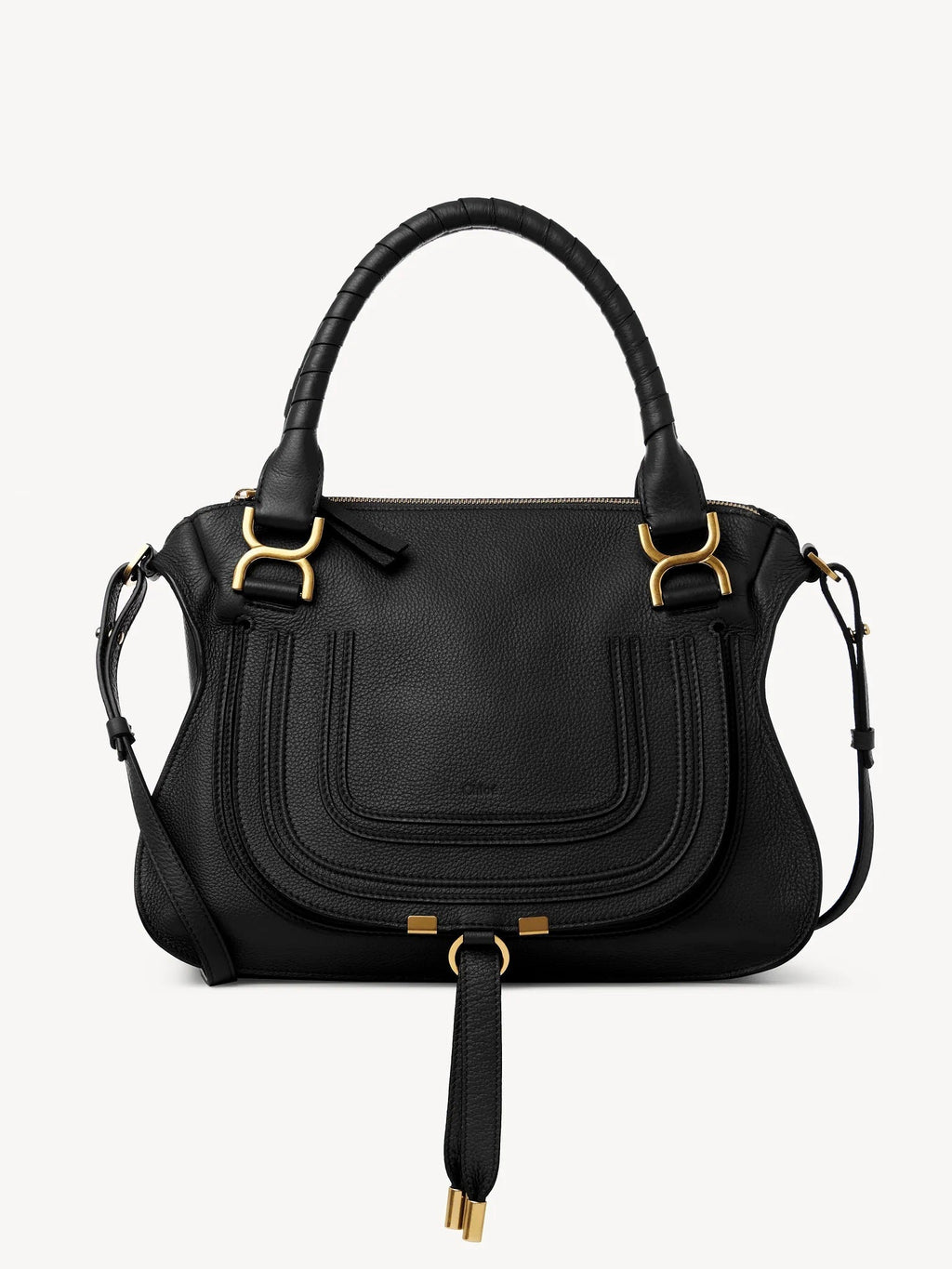 CHLOÉ MEDIUM MARCIE GRAINED CALFSKIN LEATHER BAG