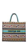 CHRISTIAN DIOR Book Tote Large Blue Bordeaux