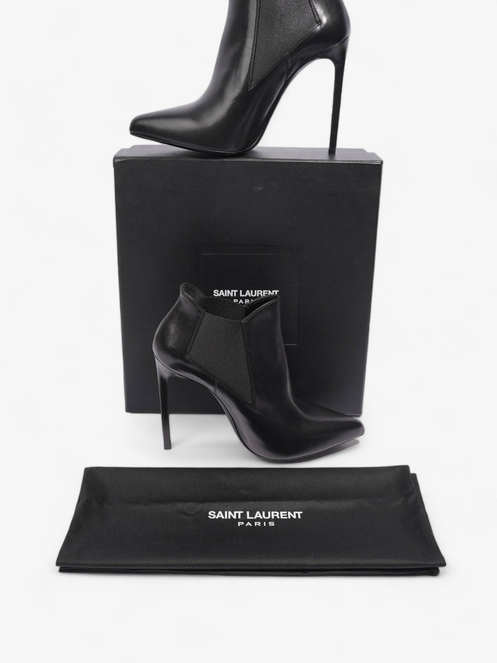 Saint Laurent Paris Ankle Boot 110 Black Leather EU 40 UK 7