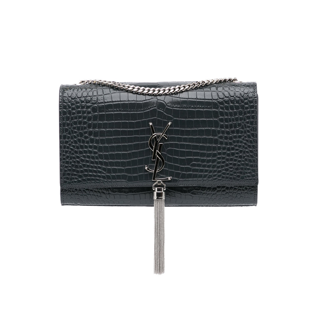 Yves Saint Laurent Kate Medium Black Embossed Leather