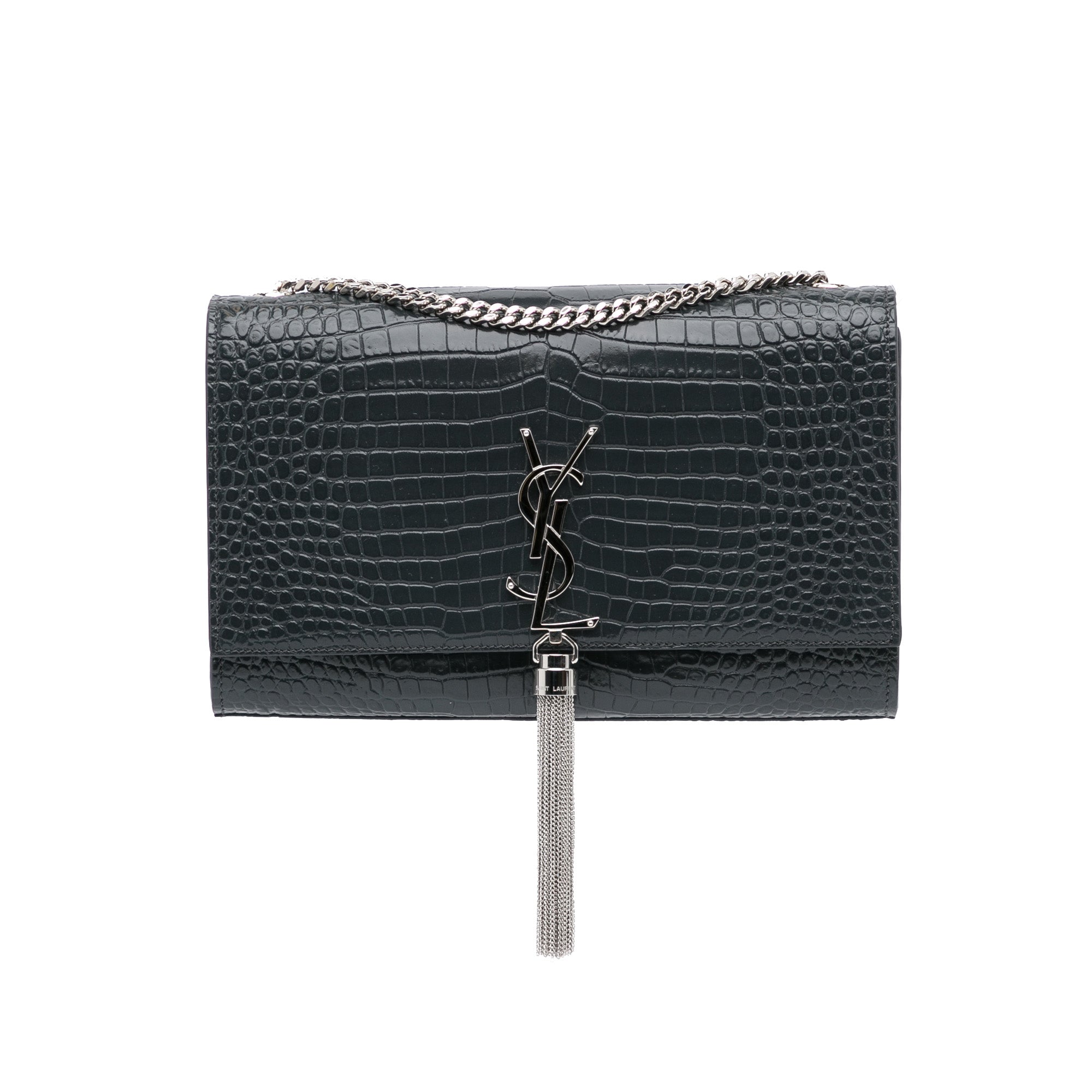 Yves Saint Laurent Kate Medium Black Embossed Leather