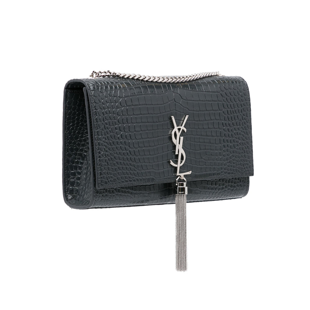 Yves Saint Laurent Kate Medium Black Embossed Leather
