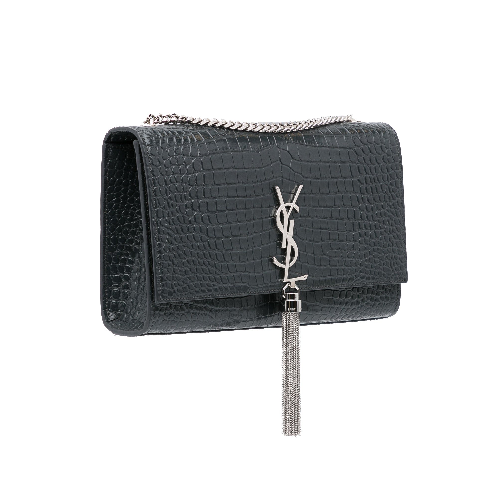 Yves Saint Laurent Kate Medium Black Embossed Leather