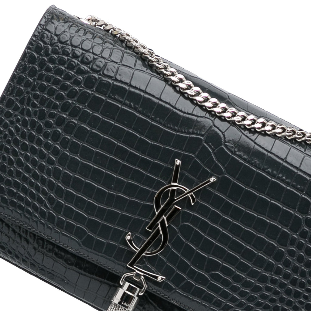 Yves Saint Laurent Kate Medium Black Embossed Leather