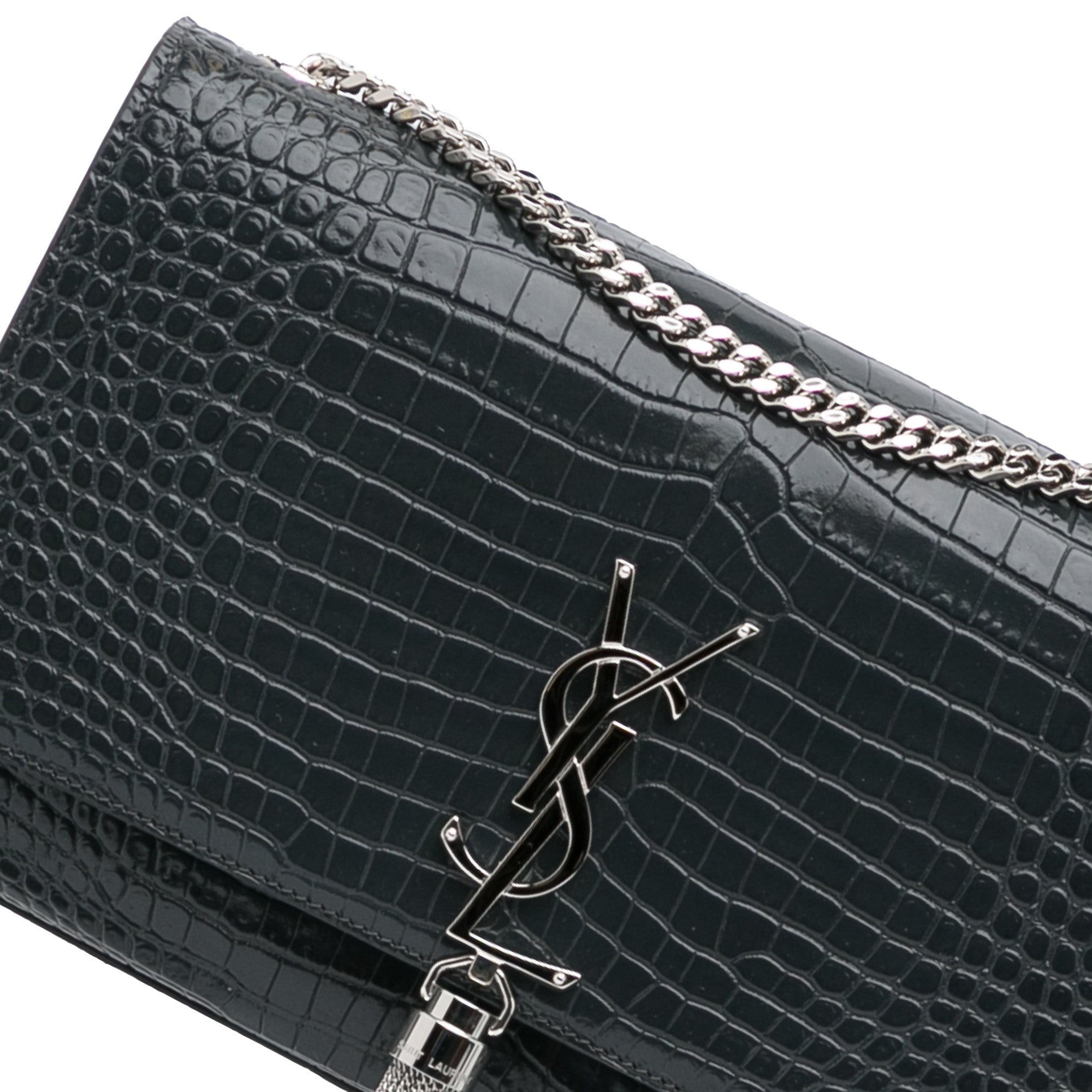Yves Saint Laurent Kate Medium Black Embossed Leather