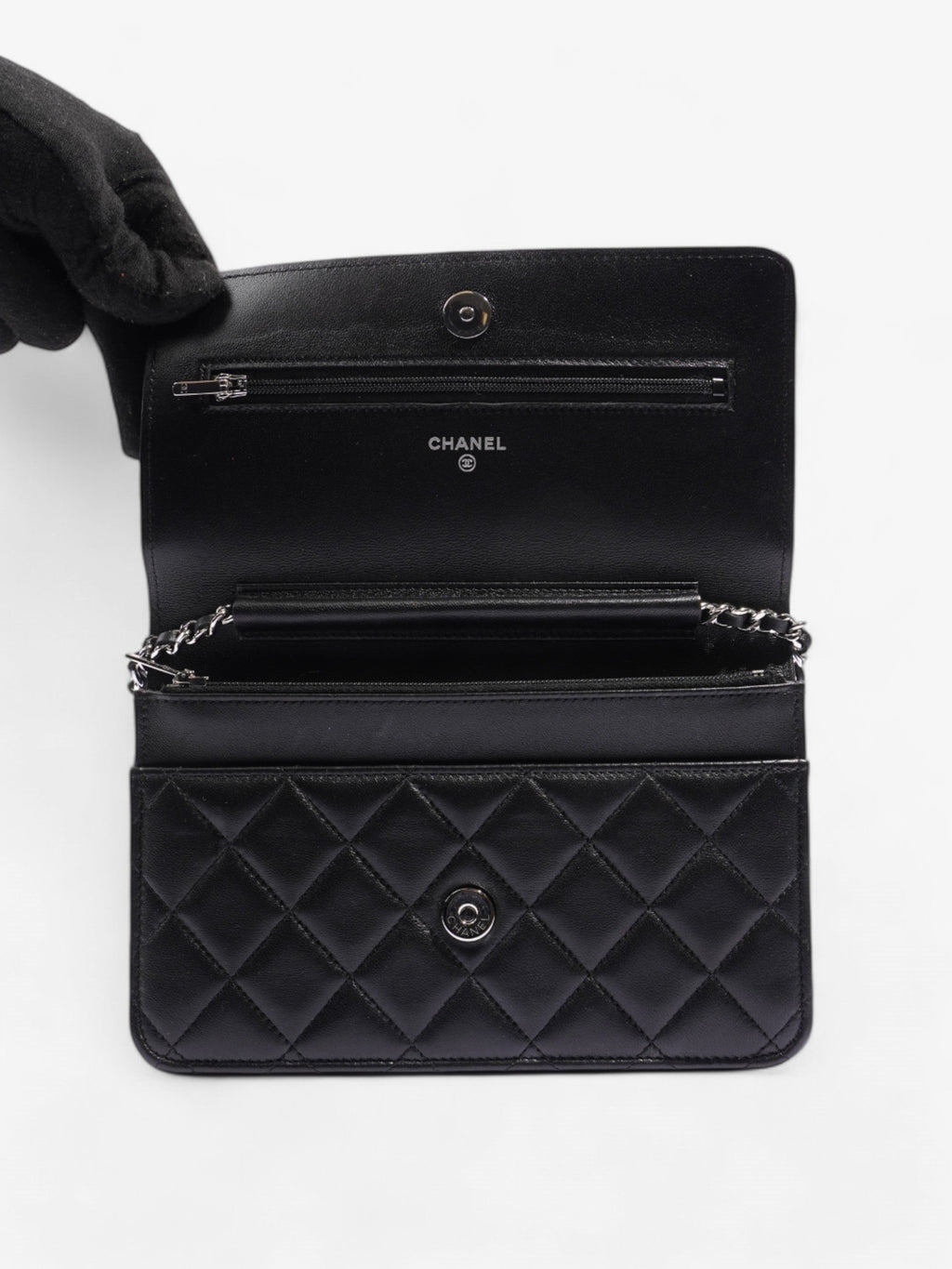 Chanel Wallet On Chain Black Lambskin Leather