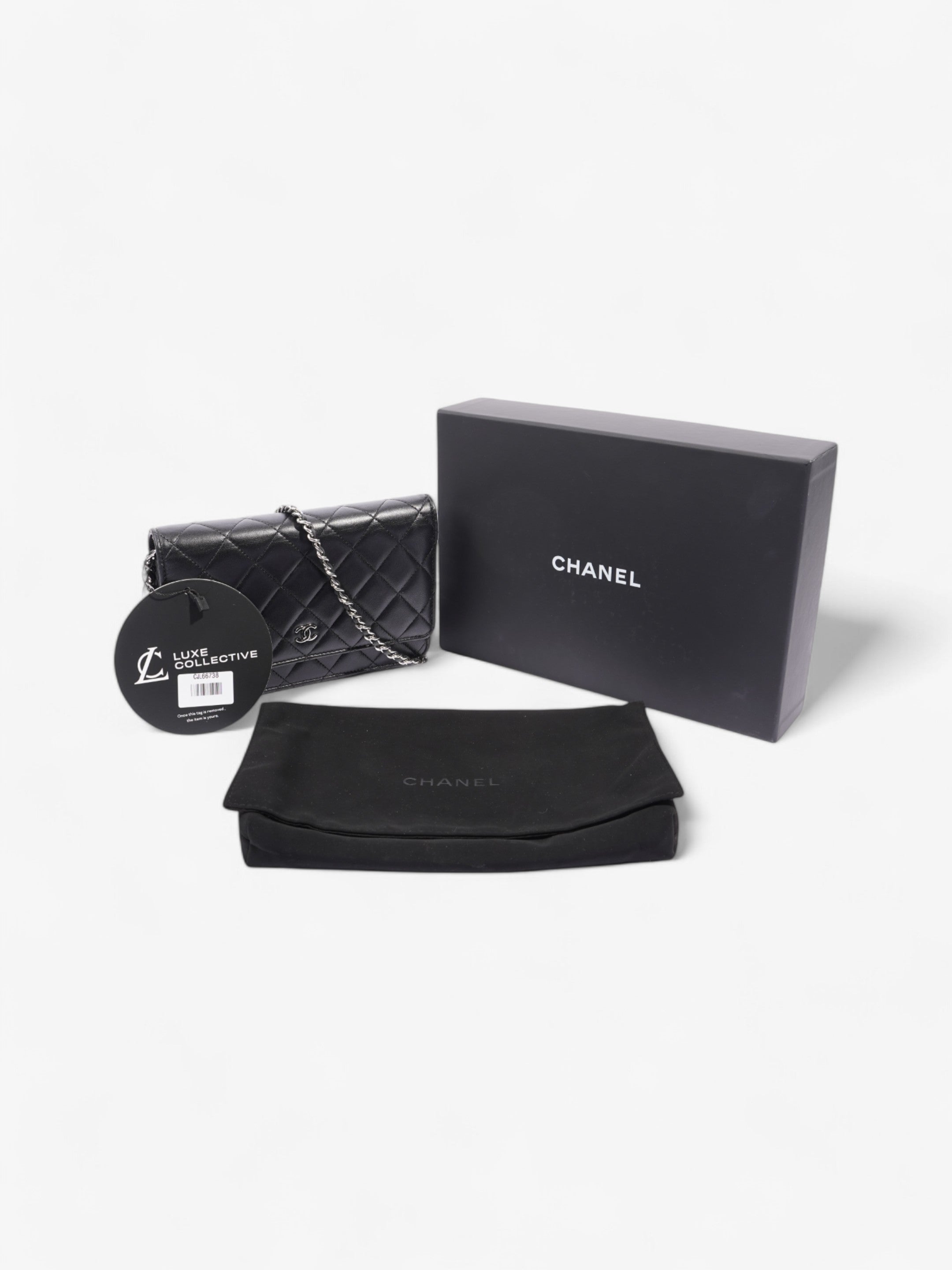 Chanel Wallet On Chain Black Lambskin Leather