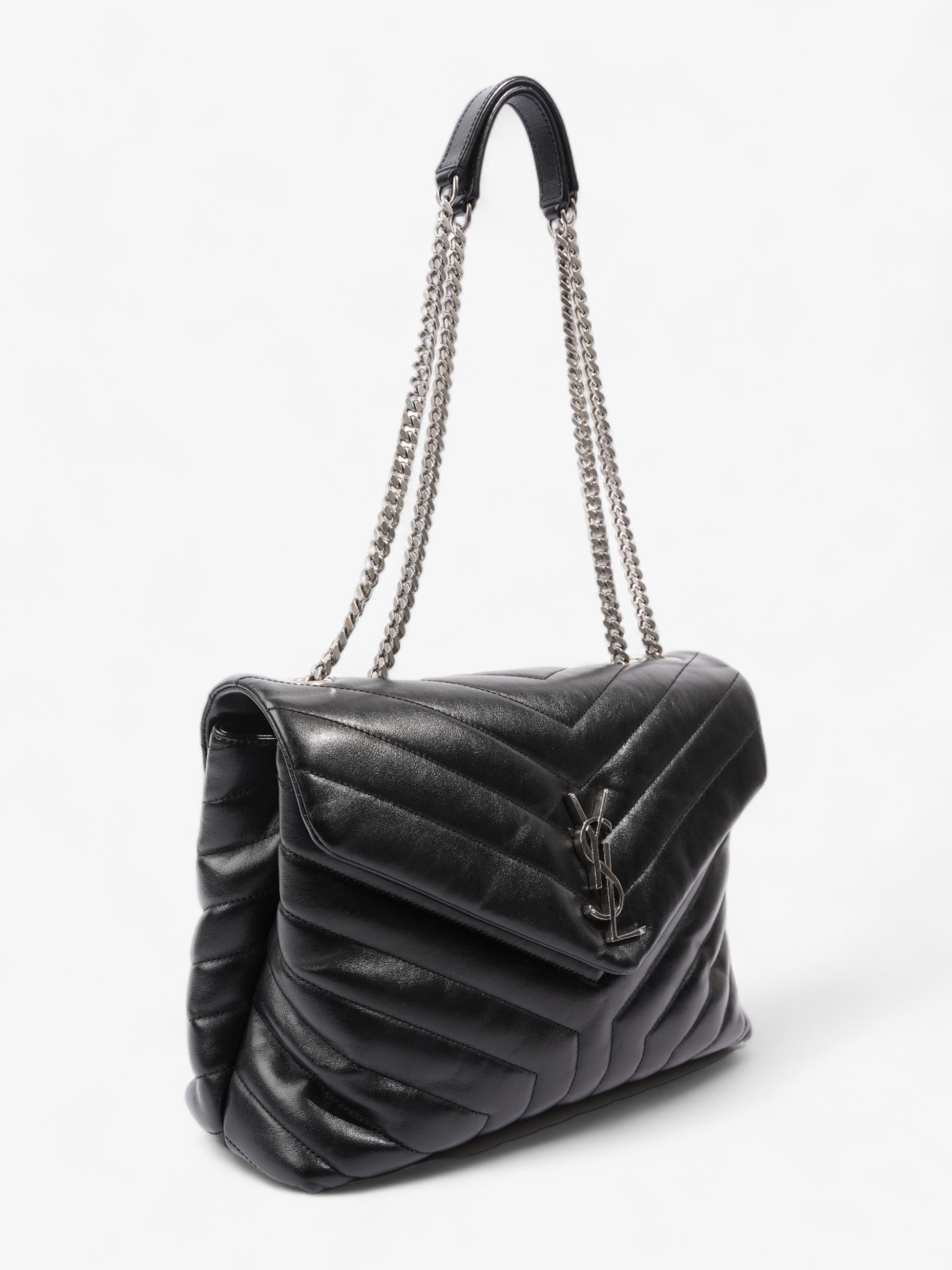 Saint Laurent Lou Lou Medium Black Leather