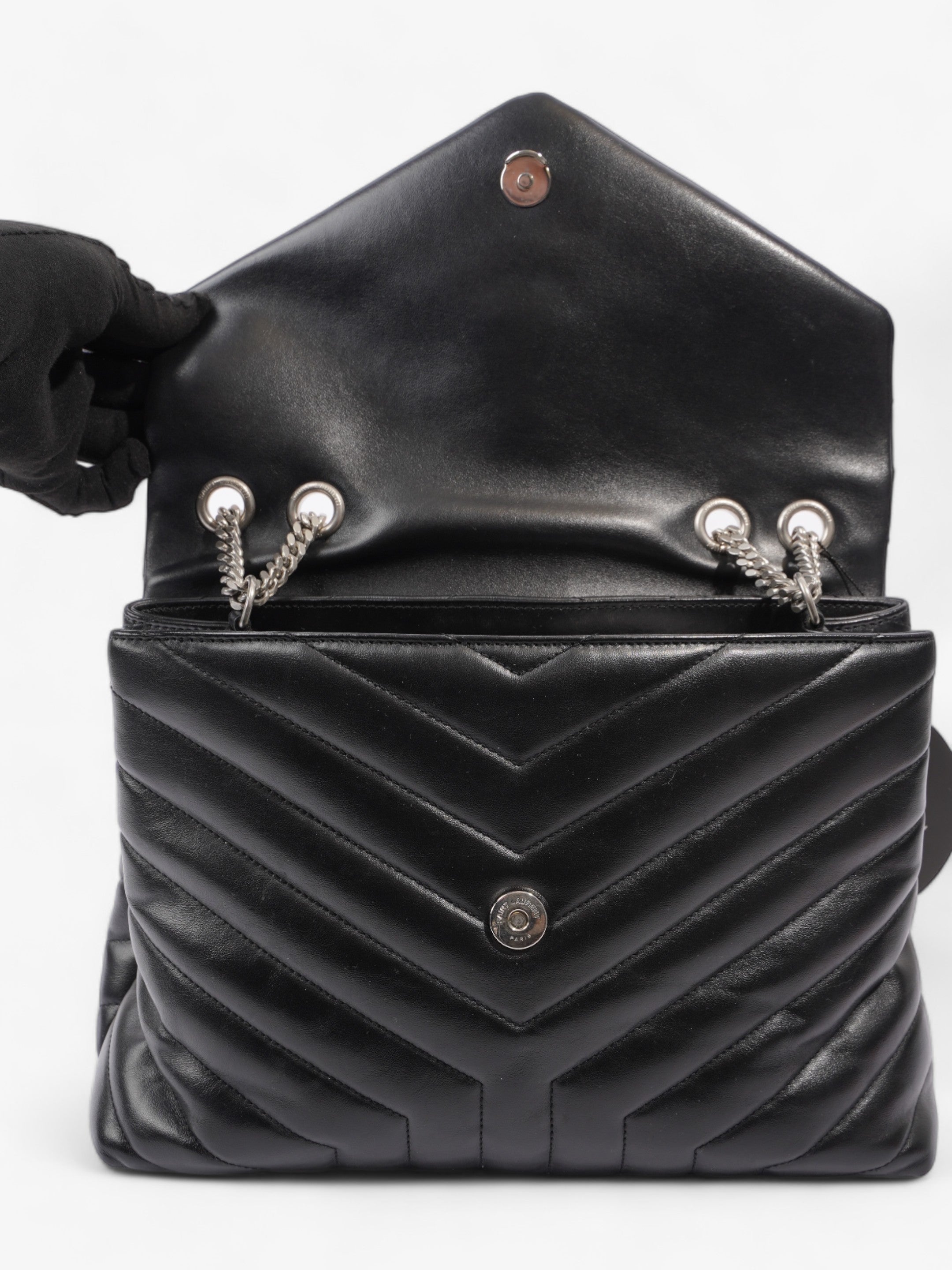 Saint Laurent Lou Lou Medium Black Leather