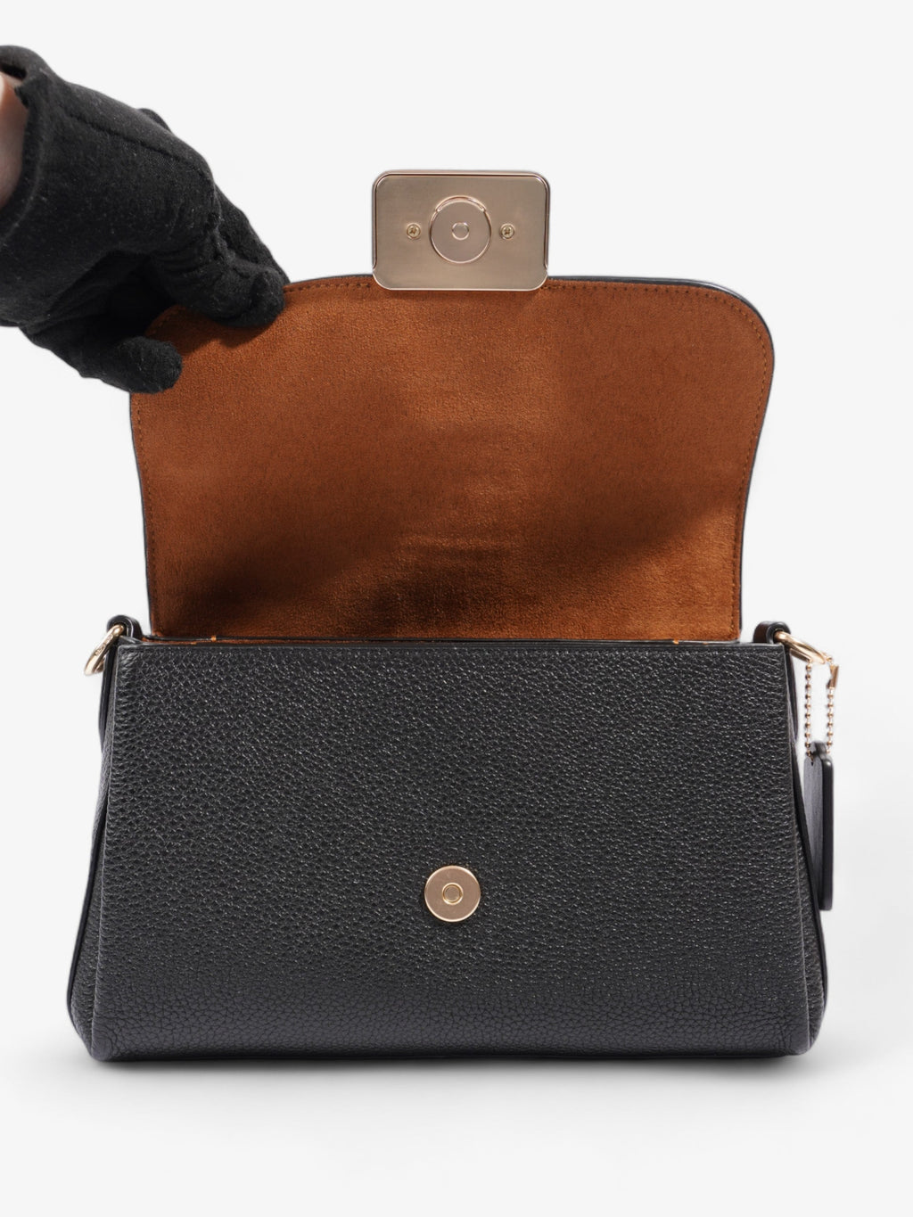 Coach Grace Shoulder Bag Black Grained Leather