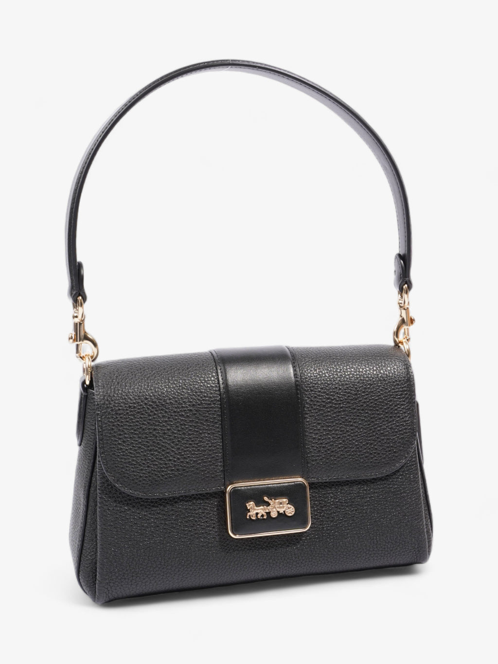 Coach Grace Shoulder Bag Black Grained Leather