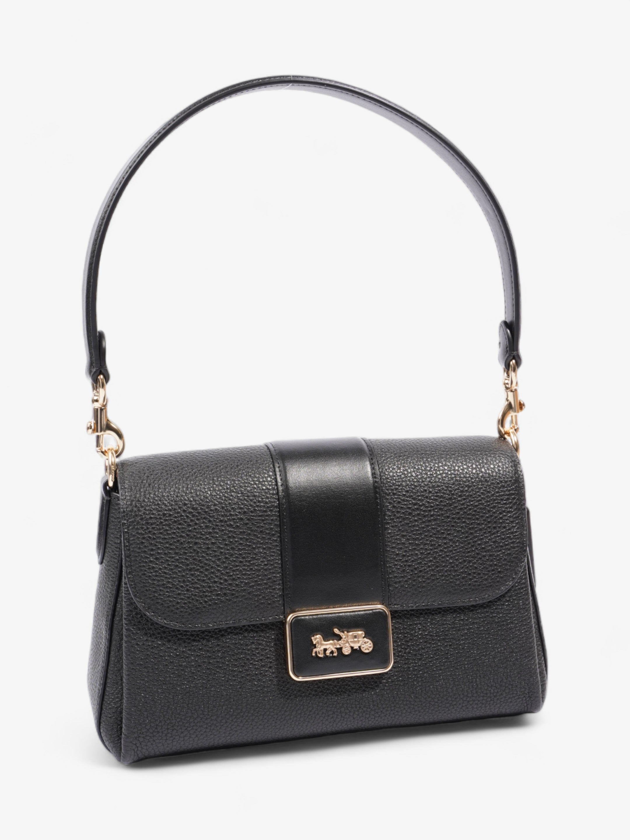 Coach Grace Shoulder Bag Black Grained Leather
