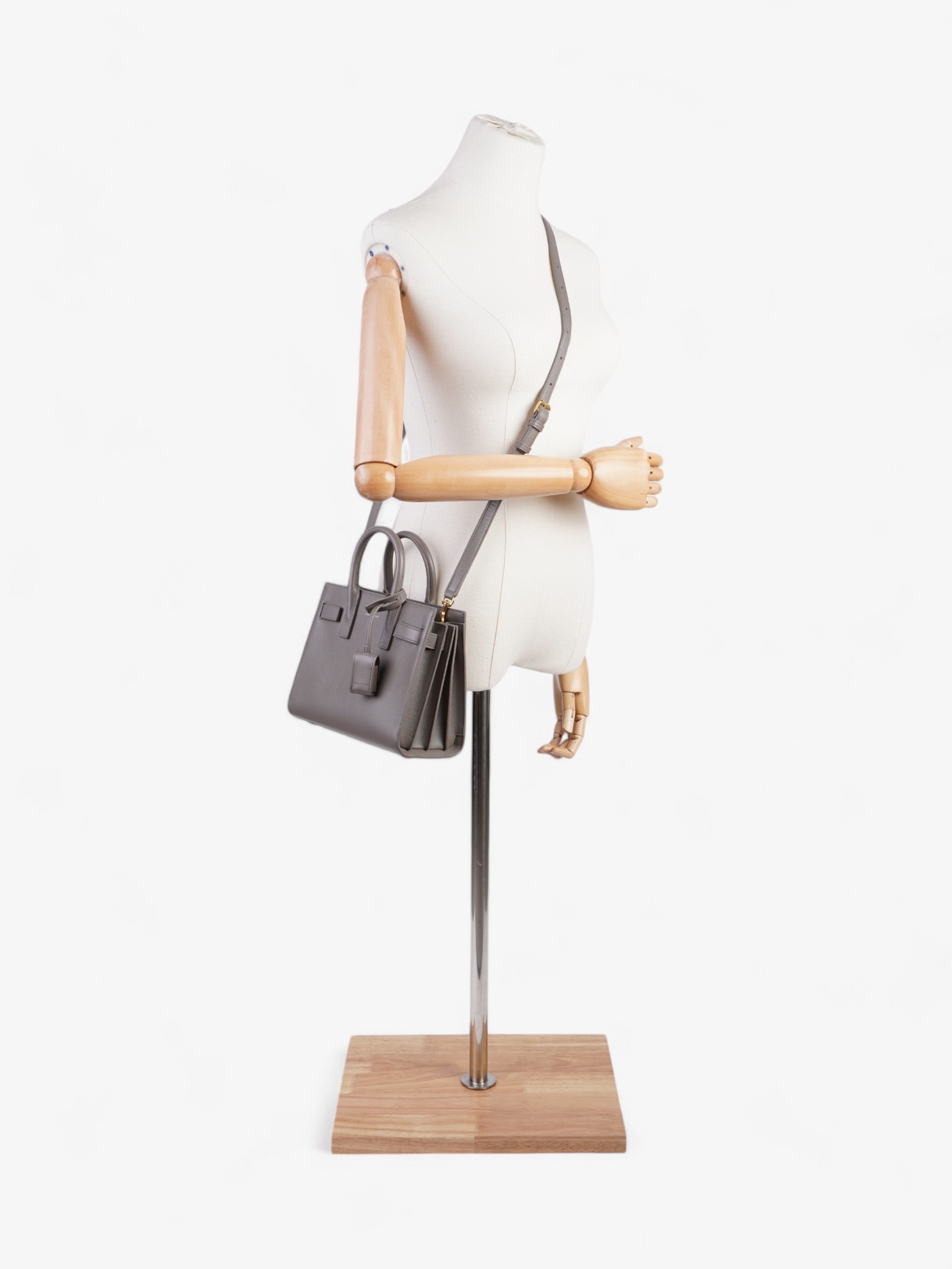 Saint Laurent Sac De Jour Grey Leather Nano