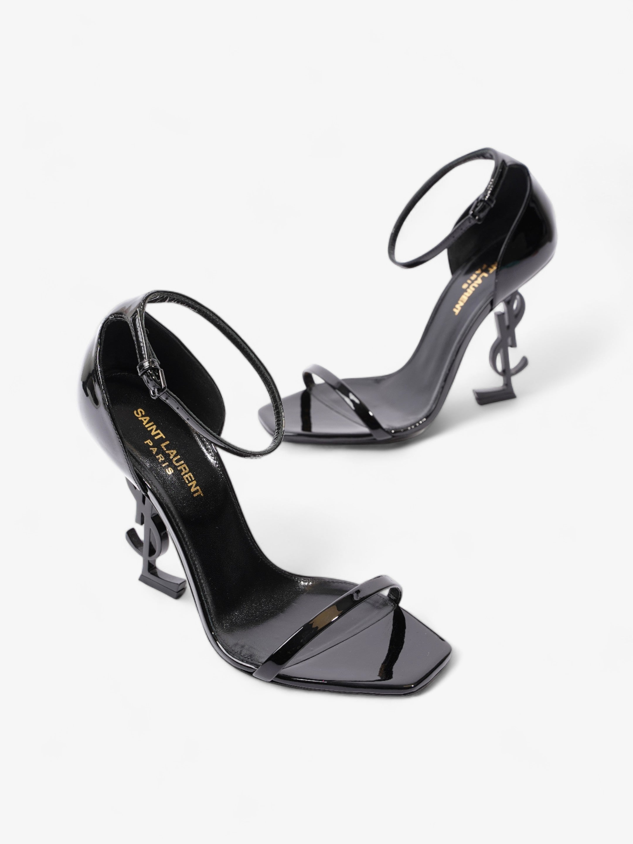 Saint Laurent Opyum 100mm Black Patent Leather EU 38 UK 5