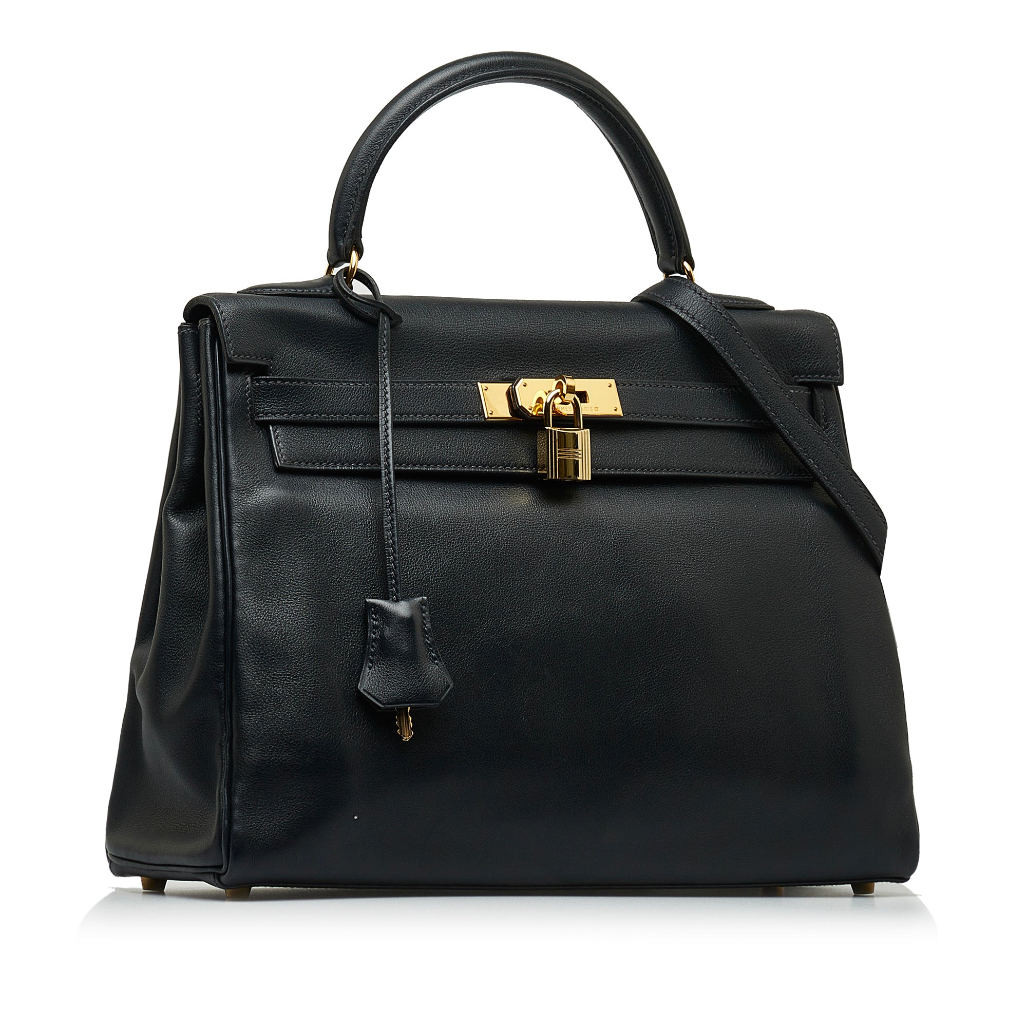 HermÃƒÆ’Ã‚Â¨s Kelly 32 Black Evercolor Clemence Gold