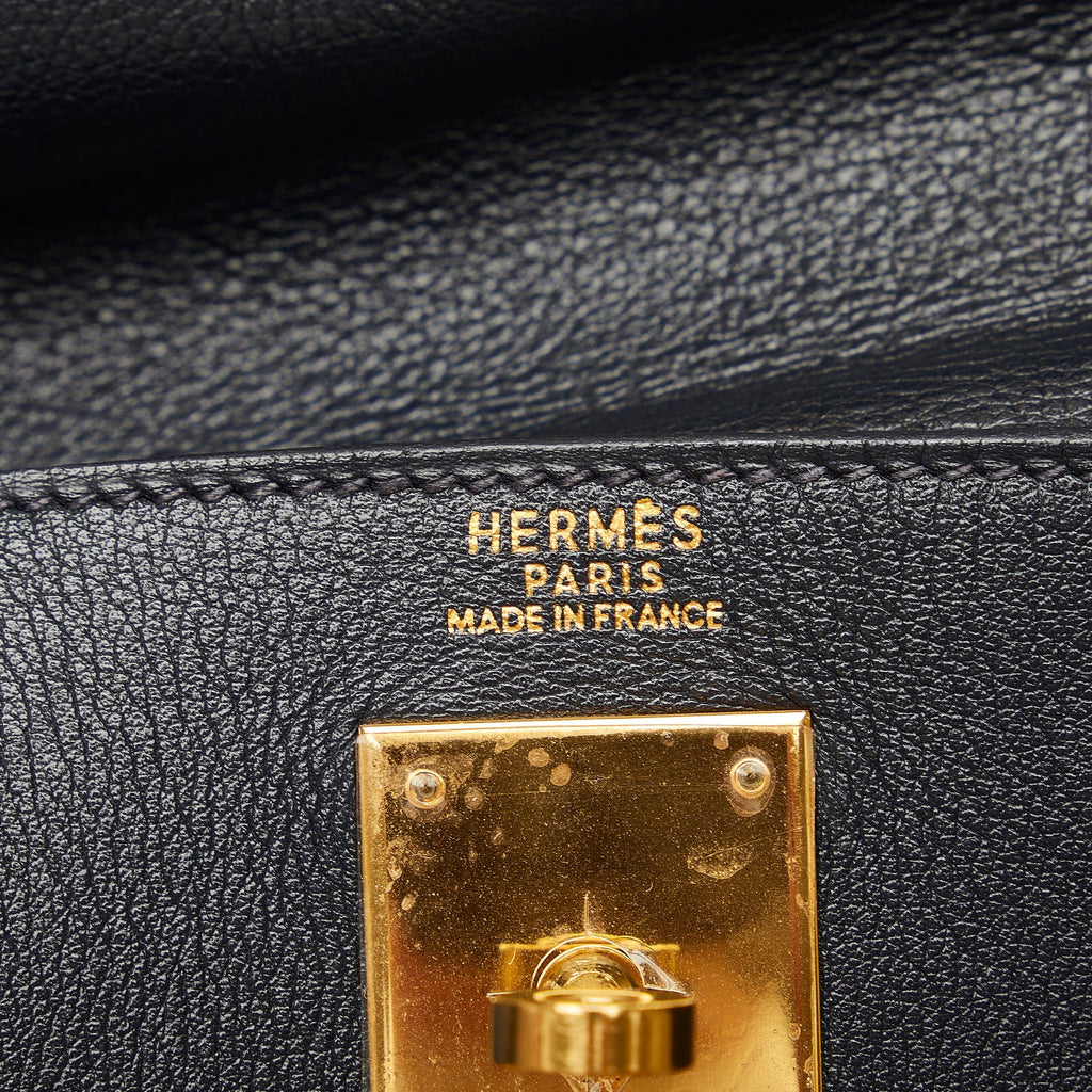HermÃƒÆ’Ã‚Â¨s Kelly 32 Black Evercolor Clemence Gold