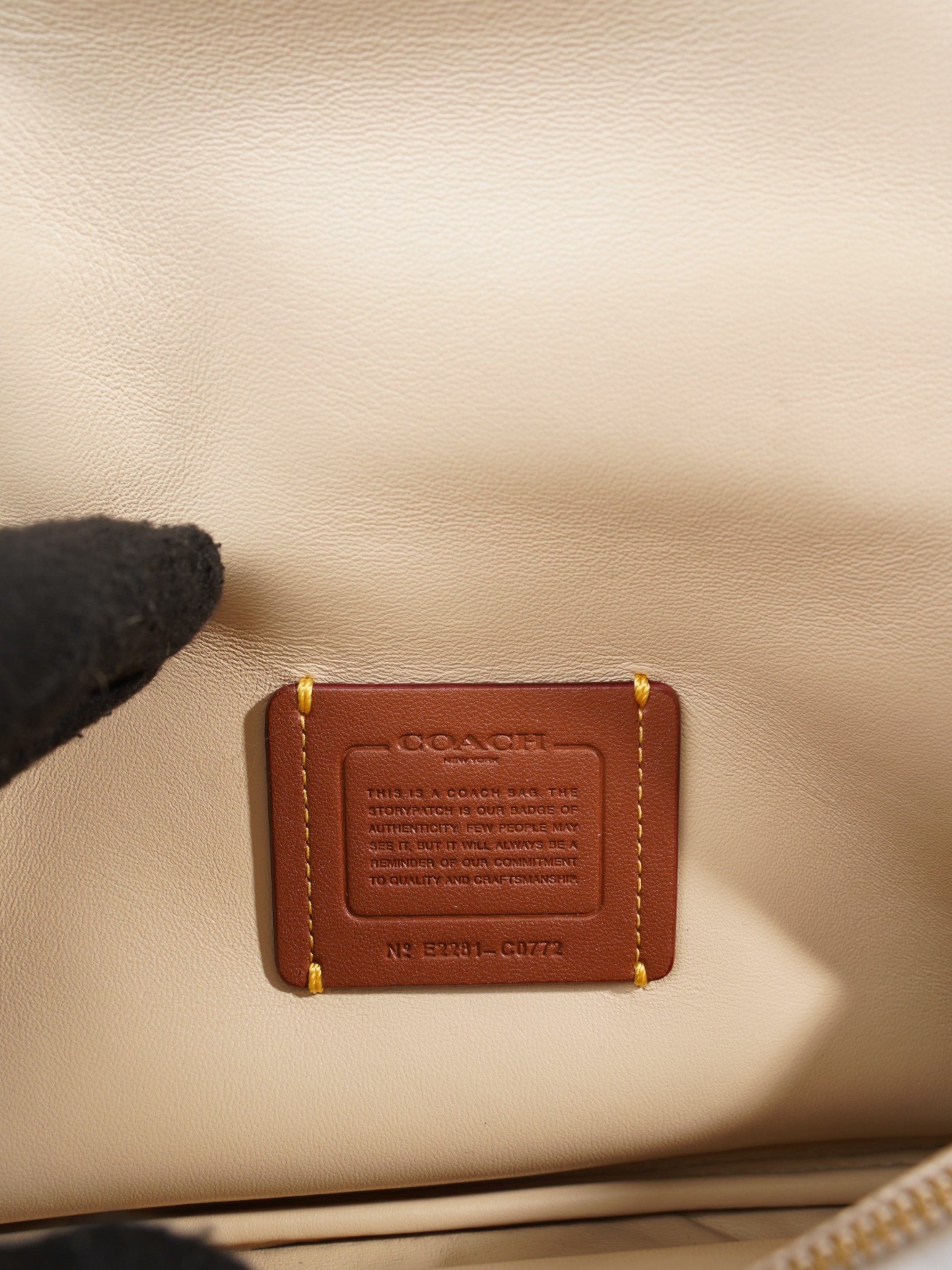 Coach Pillow Tabby  Beige Leather 26