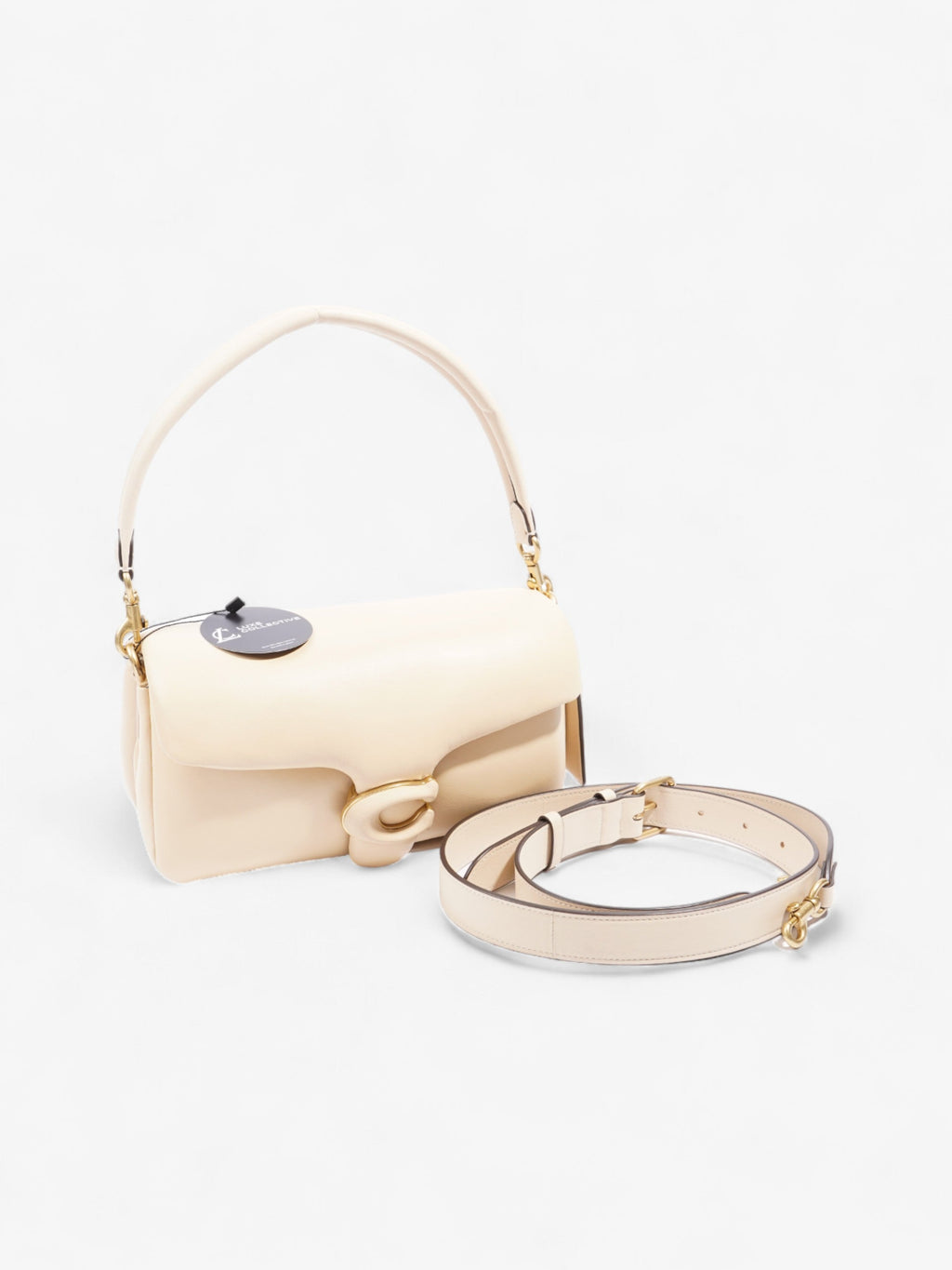 Coach Pillow Tabby  Beige Leather 26