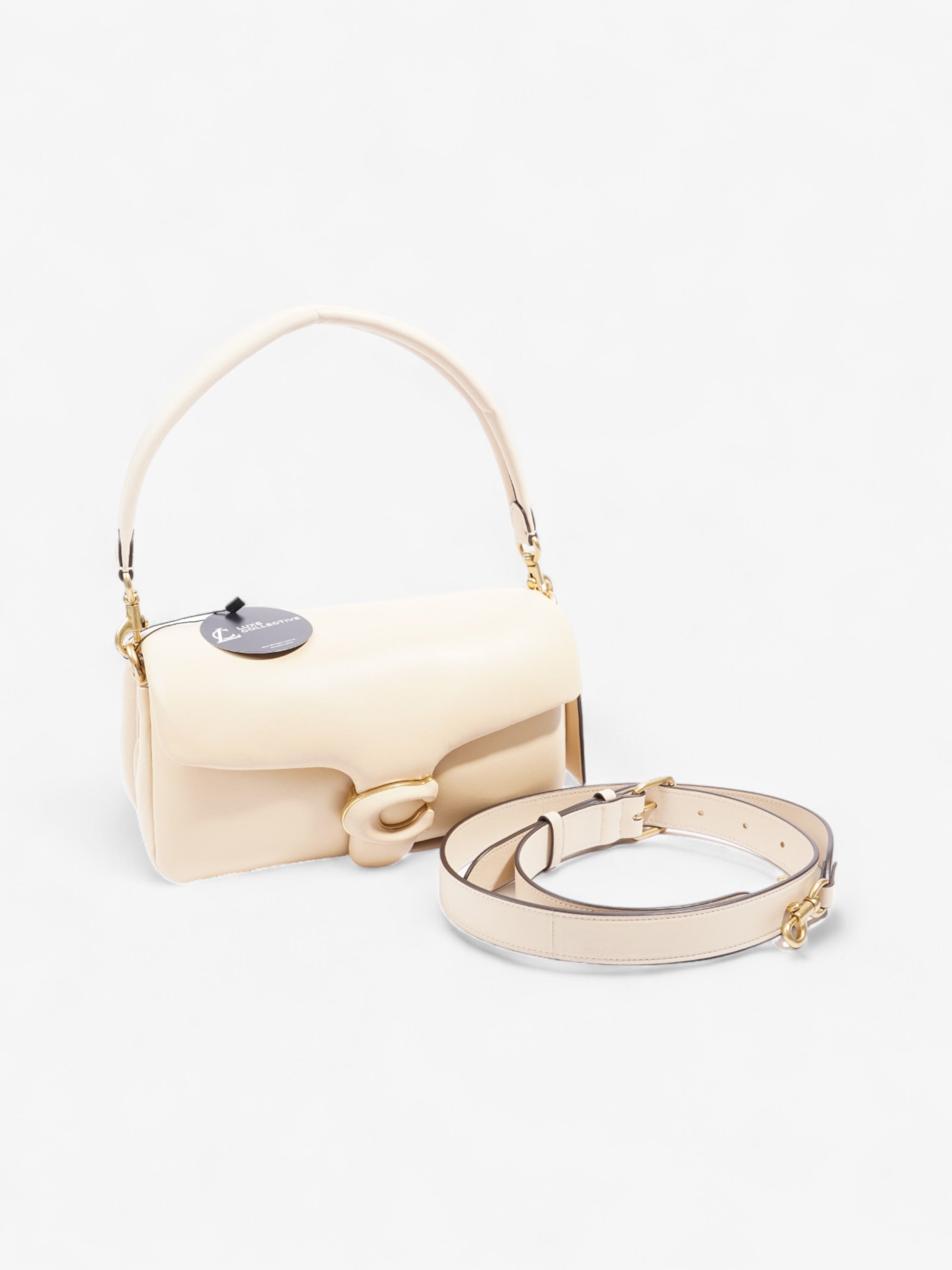 Coach Pillow Tabby  Beige Leather 26