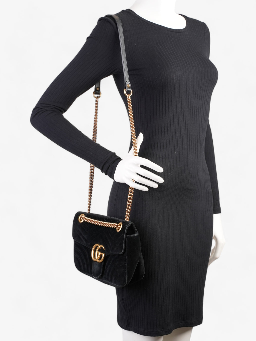 Gucci GG Marmont Black Velvet Small