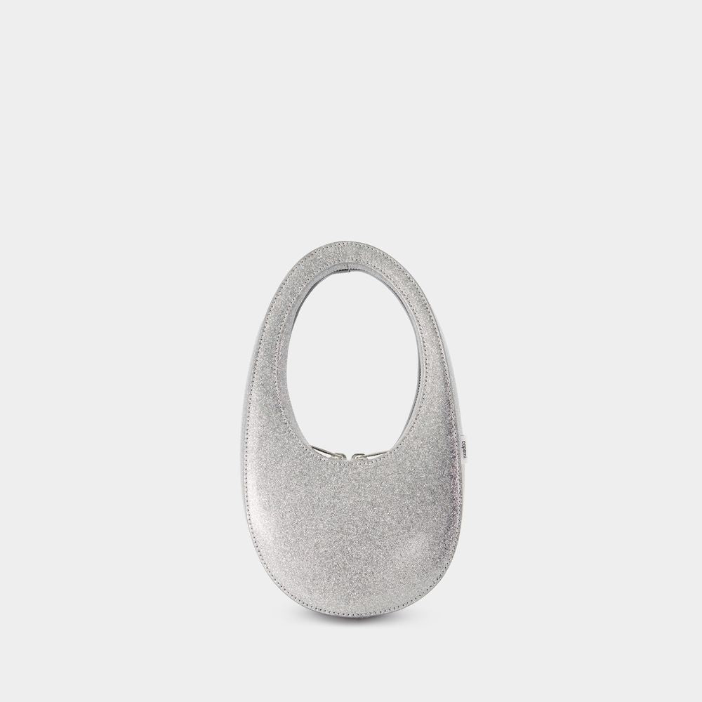 GLITTERED SWIPE MINI HOBO BAG