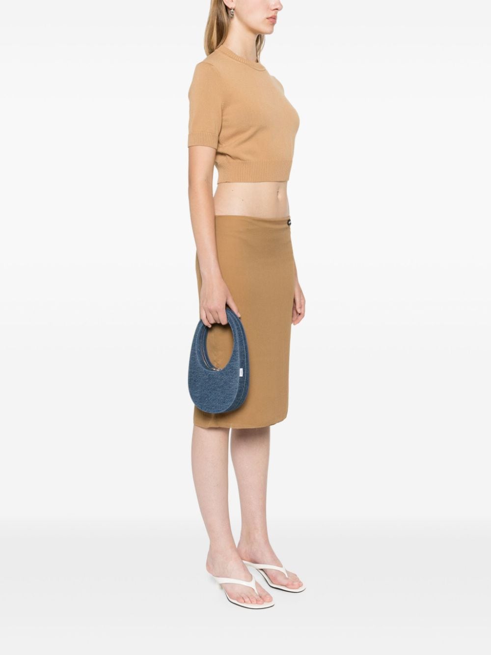 SWIPE DENIM MINI LEATHER HANDBAG