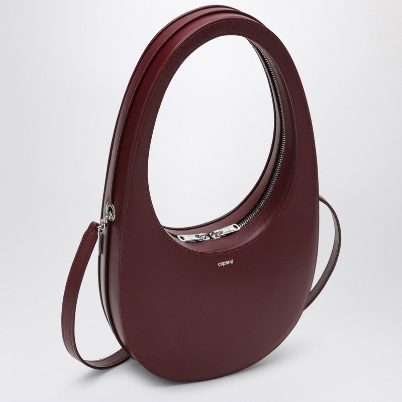 BURGUNDY LEATHER SWIPE BAG