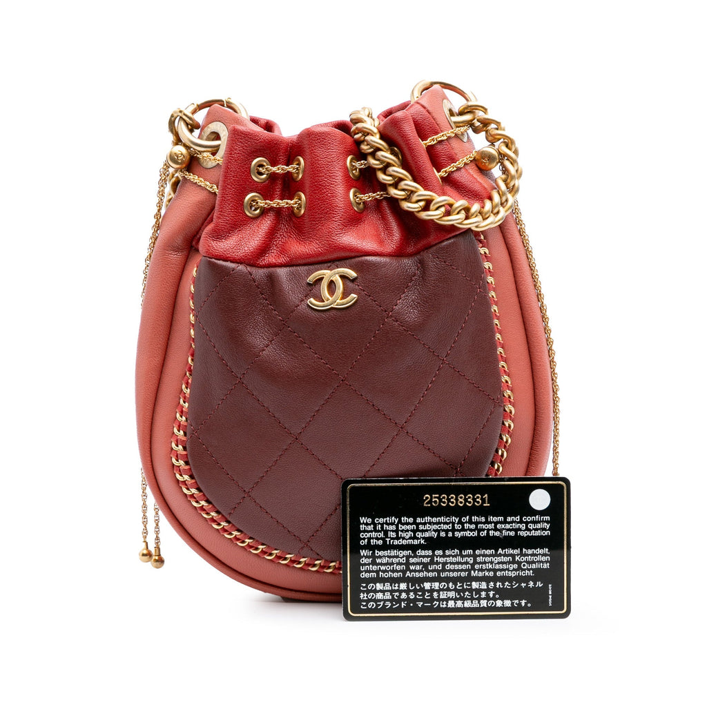 Chanel Cc Quilted Calfskin Drawstring Bucket Bag