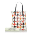 Burberry Flat dead white printed nylon canvas