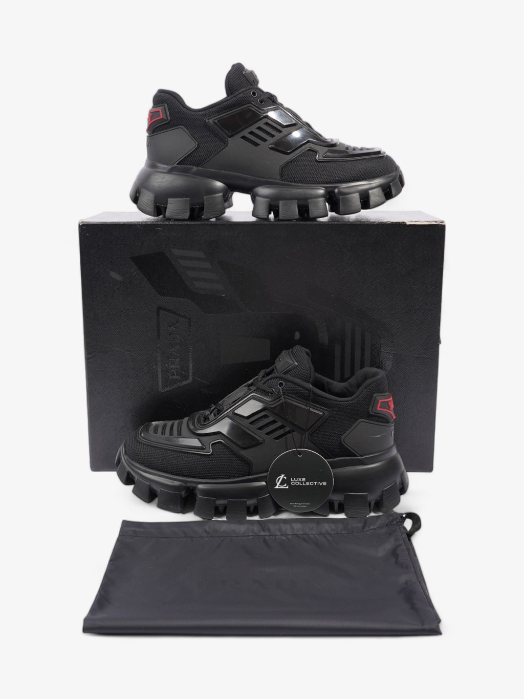 Prada Cloudbust Thunder Sneakers Black / Red Mesh EU 37.5 UK 4.5