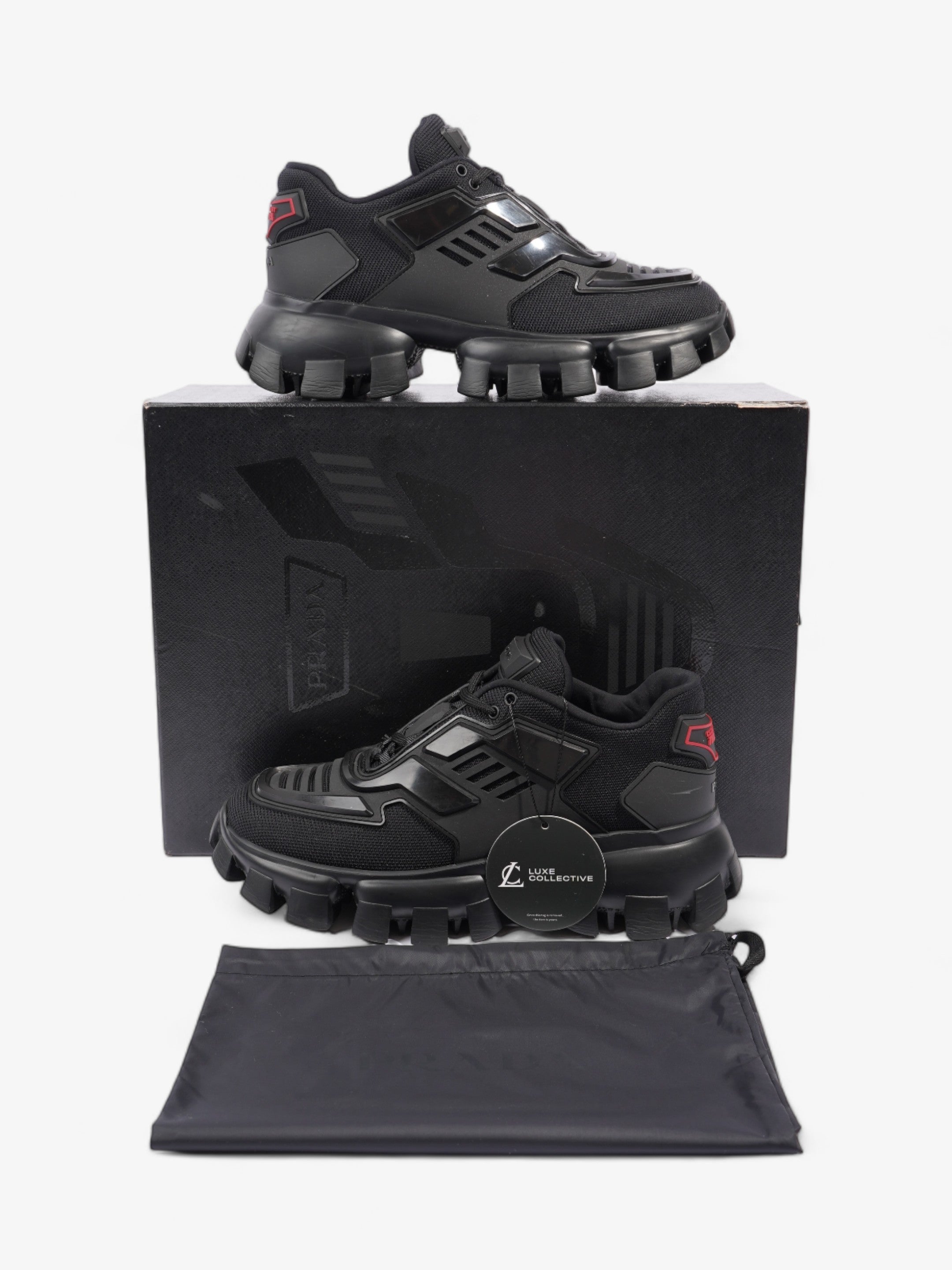 Prada Cloudbust Thunder Sneakers Black / Red Mesh EU 37.5 UK 4.5