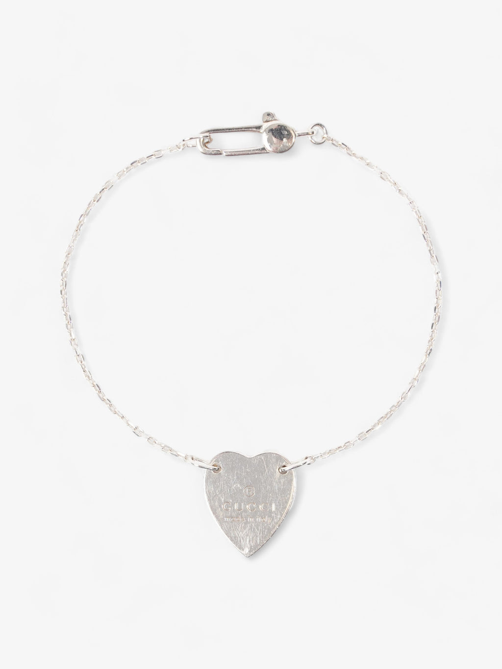 Gucci Heart Tag Bracelet Silver Silver Sterling 17